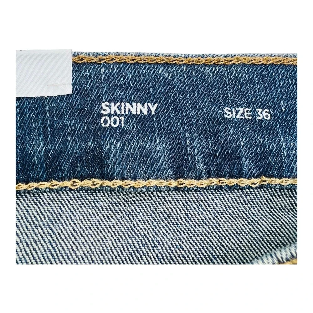 NWT OVADIA Blue Skinny 001 Cotton Elastane 5 Pocket Jeans Men's Size 36X33‎